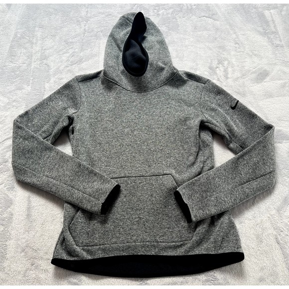 Nike Hoodie Womens Small Gray Dri Fit Pullover Sweatshirt Athletic‎ Thumbholes - Picture 1 of 11